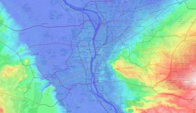 カイロの標高マップ