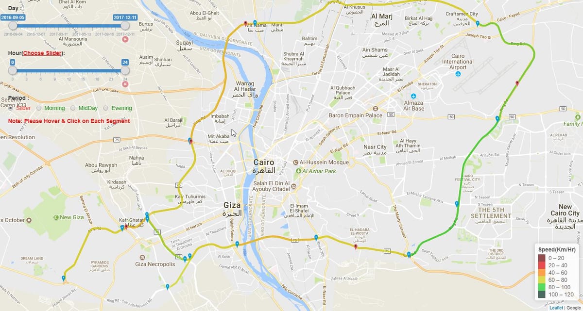 カイロの道路地図