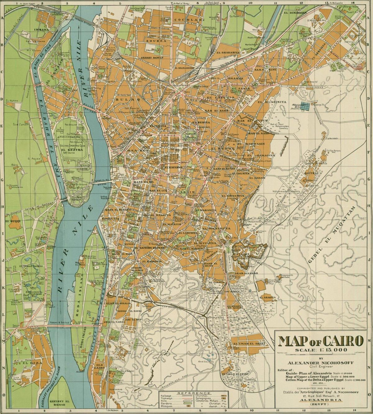 カイロの歴史的な地図